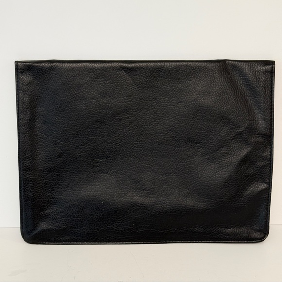 15” Document Paper File Envelope Black Clutch Purse Bag Slide Chain Closure - Picture 3 of 9